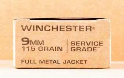 9MM WINCHESTER SERVICE GRADE 115 GRAIN FMJ (500 ROUNDS)