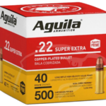 Aguila Super Extra High Velocity Ammunition 22 Long Rifle 40 Grain Plated Lead Round Nose Bulk