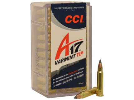CCI A17 Ammunition 17 Hornady Magnum Rimfire (HMR) 17 Grain Tipped Varmint