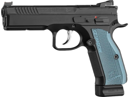 CZ-USA CZ Shadow 2 Optics-Ready Pistol 9mm Luger 45 APC" Barrel Black Slide Blue Grips 19-Round