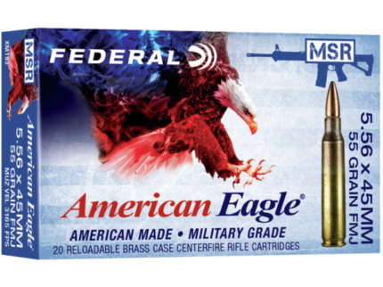 Federal American Eagle Ammunition 5.56x45mm NATO 55 Grain XM193 Full Metal Jacket