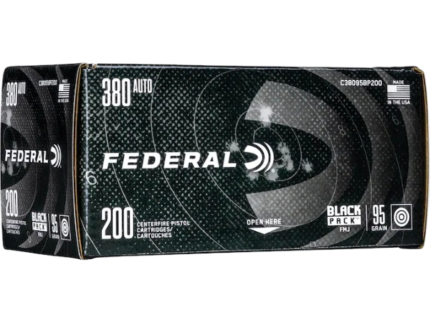 Federal Black Pack Ammunition 380 ACP 95 Grain Full Metal Jacket