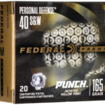 Federal Premium Personal Defense Punch Ammunition 40 S&W 165 Grain Jacketed Hollow Point