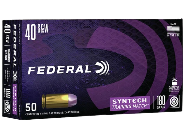Federal Syntech Training Match Ammunition 40 S&W 180 Grain Total Synthetic Jacket Federal Syntech Training Match Ammunition 40 S&W 180 Grain Total Synthetic Jacket