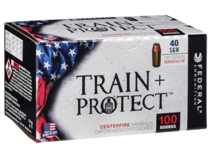 Federal Train + Protect Ammunition 40 S&W 180 Grain Versatile Hollow Point