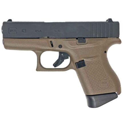 Glock 43 9mm Luger 3.41in FDE Pistol – 6+1 Rounds - buyghostguns.us.com