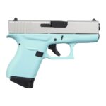 Glock 43 Robins Egg Blue 9mm Luger 3.39in Cerakote Shimmering Aluminum Pistol – 6+1 Rounds - buyghostguns.us.com