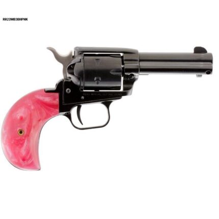 Heritage Small Bore Rough Rider SA w/Pink Mother of Pearl Bird Head Grips 22 Long Rifle 3.75in Blued Pistol – 6 Rounds - buyghostguns.us.com