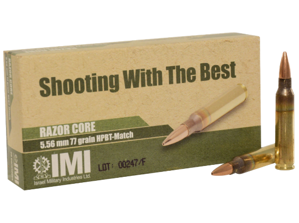 IMI Ammunition 5.56x45mm 77 Grain Razor Core (Sierra MatchKing Hollow Point) IMI Ammunition 5.56x45mm 77 Grain Razor Core (Sierra MatchKing Hollow Point)