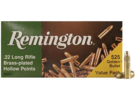 Remington Golden Bullet Ammunition 22 Long Rifle 36 Grain Plated Lead Hollow Point Bulk