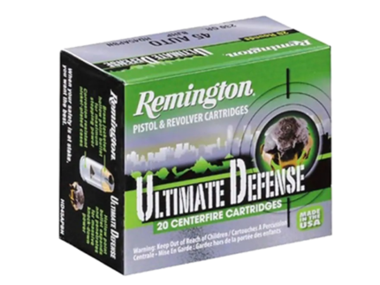 Remington Ultimate Defense Compact Handgun Ammunition 45 ACP 230 Grain Brass Jacketed Hollow Point
