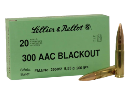 Sellier & Bellot Ammunition 300 AAC Blackout Subsonic 200 Grain Full Metal Jacket