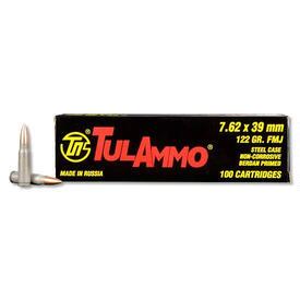 TulAmmo 7.62×39 122gr FMJ Steel Cased 2396fps 100 Rounds