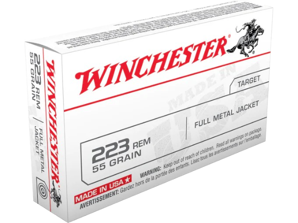 Winchester USA Ammunition 223 Remington 55 Grain Full Metal Jacket Winchester USA Ammunition 223 Remington 55 Grain Full Metal Jacket